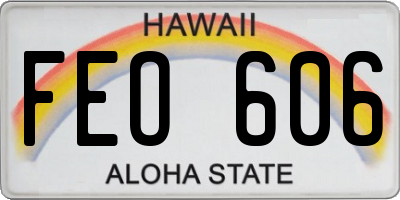 HI license plate FEO606