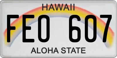 HI license plate FEO607