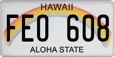 HI license plate FEO608