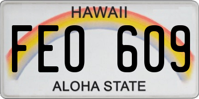 HI license plate FEO609