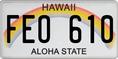 HI license plate FEO610