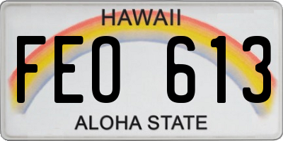 HI license plate FEO613