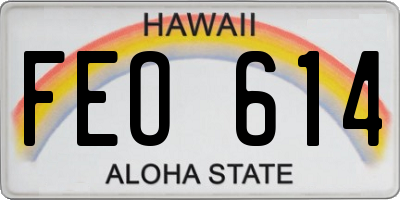 HI license plate FEO614