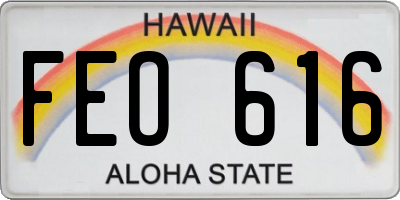 HI license plate FEO616