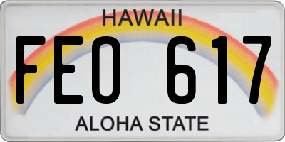 HI license plate FEO617