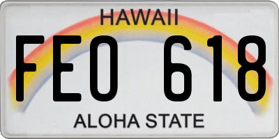 HI license plate FEO618