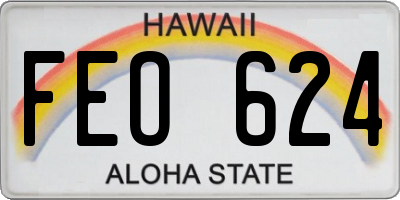 HI license plate FEO624