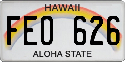 HI license plate FEO626
