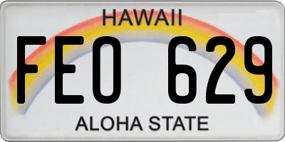 HI license plate FEO629