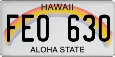 HI license plate FEO630