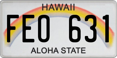 HI license plate FEO631