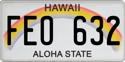 HI license plate FEO632