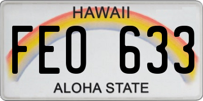 HI license plate FEO633