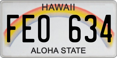 HI license plate FEO634