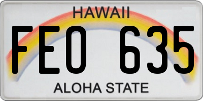 HI license plate FEO635