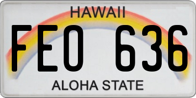 HI license plate FEO636