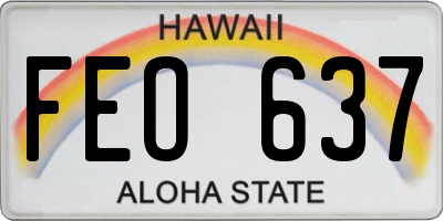 HI license plate FEO637