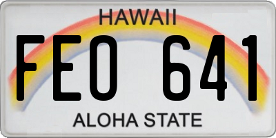 HI license plate FEO641