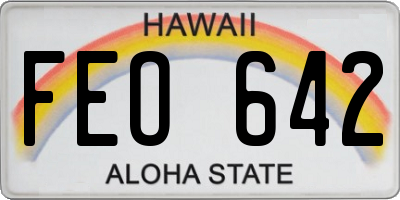 HI license plate FEO642