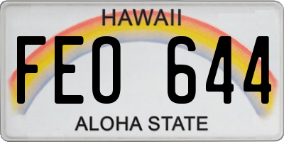 HI license plate FEO644