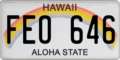 HI license plate FEO646