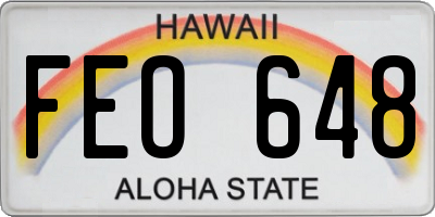 HI license plate FEO648