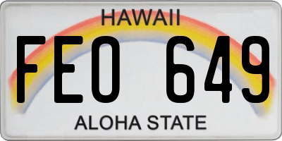 HI license plate FEO649