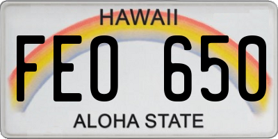 HI license plate FEO650