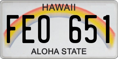 HI license plate FEO651