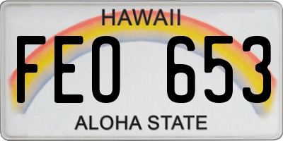 HI license plate FEO653