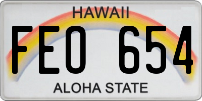 HI license plate FEO654