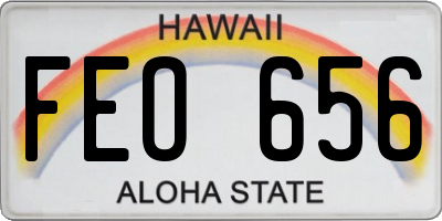 HI license plate FEO656