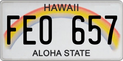 HI license plate FEO657