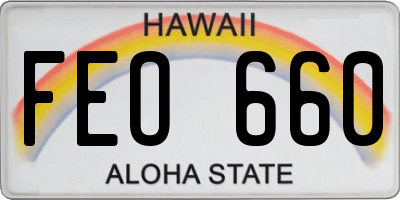 HI license plate FEO660