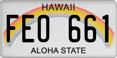 HI license plate FEO661