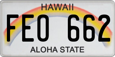 HI license plate FEO662