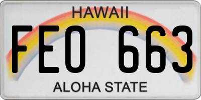 HI license plate FEO663