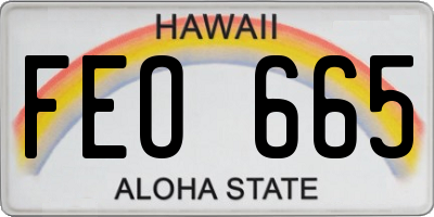 HI license plate FEO665