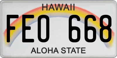 HI license plate FEO668
