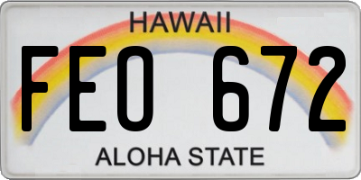 HI license plate FEO672