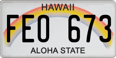 HI license plate FEO673