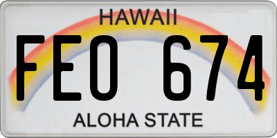 HI license plate FEO674