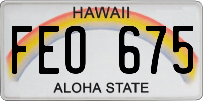 HI license plate FEO675