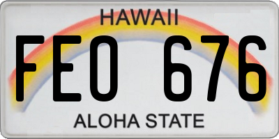 HI license plate FEO676