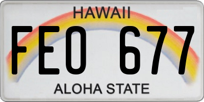 HI license plate FEO677
