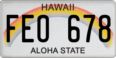 HI license plate FEO678