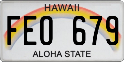 HI license plate FEO679