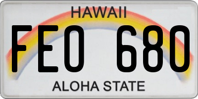 HI license plate FEO680