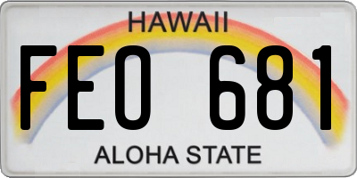 HI license plate FEO681