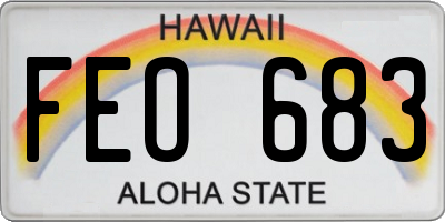 HI license plate FEO683
